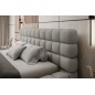 Lit double avec coffre DILAN en tissu bouclettes de qualité luxe capitonné, blanc, 180x200, Gris