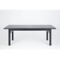 Table à manger avec rallonge en bois frêne vernis noir, HANOVRE