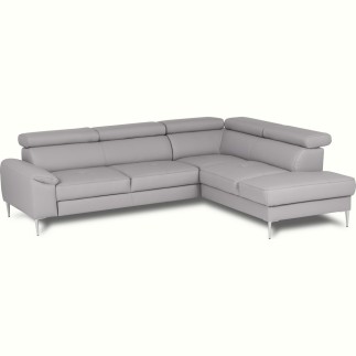 Canapé d'angle convertible en cuir italien luxe 5 places