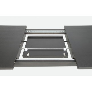 Table à manger avec rallonge en bois frêne vernis noir, HANOVRE