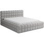 Lit double avec coffre DILAN VELOURS de qualité luxe capitonné, gris, 140x200
