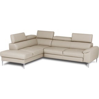Canapé d'angle convertible en cuir italien luxe 5 places