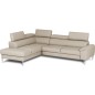 Canapé d'angle convertible en cuir italien luxe 5 places, Hombourg, coffre, beige, angle gauche Canapé d'angle convertible en cuir italien luxe 5 places, Hombourg, coffre, beige, angle gauche