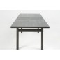 Table à manger avec rallonge en bois frêne vernis noir, HANOVRE