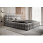 Lit double avec coffre DILAN VELOURS de qualité luxe capitonné, gris, 160x200