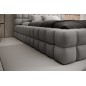 Lit double avec coffre DILAN VELOURS de qualité luxe capitonné, gris, 160x200