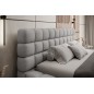 Lit double avec coffre DILAN VELOURS de qualité luxe capitonné, gris, 160x200