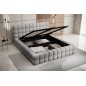 Lit double avec coffre DILAN VELOURS de qualité luxe capitonné, gris, 180x200