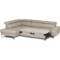 Canapé d'angle convertible en cuir italien luxe 5 places, Hombourg, coffre, beige, angle gauche Canapé d'angle convertible en cuir italien luxe 5 places, Hombourg, coffre, beige, angle gauche
