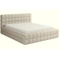 Lit double avec coffre DILAN VELOURS de qualité luxe capitonné, beige, 160x200