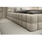 Lit double avec coffre DILAN VELOURS de qualité luxe capitonné, beige, 160x200