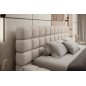 Lit double avec coffre DILAN VELOURS de qualité luxe capitonné, beige, 160x200
