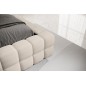 Lit double avec coffre DILAN VELOURS de qualité luxe capitonné, beige, 160x200