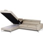 Canapé d'angle convertible en cuir italien luxe 5 places, Hombourg, coffre, beige, angle gauche Canapé d'angle convertible en cuir italien luxe 5 places, Hombourg, coffre, beige, angle gauche