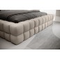 Lit double avec coffre DILAN VELOURS de qualité luxe capitonné, beige, 180x200