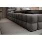 Lit double avec coffre DILAN VELOURS de qualité luxe capitonné, gris foncé, 180x200