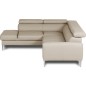 Canapé d'angle convertible en cuir italien luxe 5 places, Hombourg, coffre, beige, angle gauche Canapé d'angle convertible en cuir italien luxe 5 places, Hombourg, coffre, beige, angle gauche