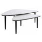 Ensemble de 2 tables basses design, en bois laqué blanc, GATSBY