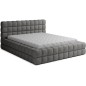 Lit double avec coffre DILAN VELOURS de qualité luxe capitonné, gris foncé, 140x200