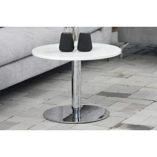 Table basse design, laqué brillant blanc, hauteur réglable, SOCH
