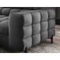 - Canapé d'angle convertible, FERNAND VELOURS - en velours Luxe gris foncé anthracite, 5 places, angle gauche (vu de face)