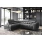 - Canapé d'angle convertible, FERNAND VELOURS - en velours Luxe gris foncé anthracite, 5 places, angle gauche (vu de face)