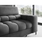 - Canapé d'angle convertible, FERNAND VELOURS - en velours Luxe gris foncé anthracite, 5 places, angle gauche (vu de face)