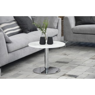 Table basse design, laqué brillant blanc, hauteur réglable, SOCH