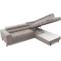 Canapé d'angle convertible - FERNAND VELOURS - en velours Luxe beige, 5 places, angle droit (vu de face)