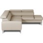 Canapé d'angle convertible en cuir italien luxe 5 places, Hombourg, coffre, beige, angle droit Canapé d'angle convertible en cuir italien luxe 5 places, Hombourg, coffre, beige, angle droit