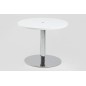 Table basse design, laqué brillant blanc, hauteur réglable, SOCH