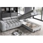 Canapé d'angle convertible - FERNAND VELOURS - en velours Luxe gris, 5 places, angle droit (vu de face)