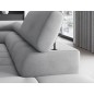 Canapé d'angle convertible - FERNAND VELOURS - en velours Luxe gris, 5 places, angle droit (vu de face)