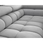 Canapé d'angle convertible - FERNAND VELOURS - en velours Luxe gris, 5 places, angle droit (vu de face)