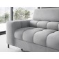 Canapé d'angle convertible - FERNAND VELOURS - en velours Luxe gris, 5 places, angle droit (vu de face)