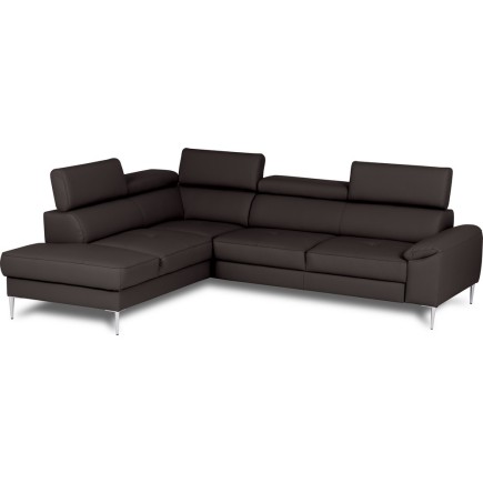 Canapé d'angle convertible en cuir italien luxe 5 places