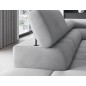 Canapé d'angle convertible, FERNAND VELOURS - en velours Luxe gris, 5 places, angle gauche (vu de face)