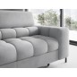 Canapé d'angle convertible, FERNAND VELOURS - en velours Luxe gris, 5 places, angle gauche (vu de face)