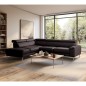 Canapé d'angle convertible en cuir italien luxe 5 places, Hombourg, coffre, chocolat, angle gauche Canapé d'angle convertible en cuir italien luxe 5 places, Hombourg, coffre, chocolat, angle gauche