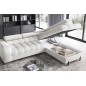 Canapé d'angle convertible, FERNAND tissu bouclette Luxe ivoire, 5 places, angle droit (vu de face)