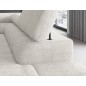Canapé d'angle convertible, FERNAND tissu bouclette Luxe ivoire, 5 places, angle droit (vu de face)