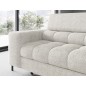 Canapé d'angle convertible, FERNAND tissu bouclette Luxe ivoire, 5 places, angle droit (vu de face)