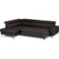 Canapé d'angle convertible en cuir italien luxe 5 places, Hombourg, coffre, chocolat, angle gauche Canapé d'angle convertible en cuir italien luxe 5 places, Hombourg, coffre, chocolat, angle gauche