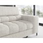 Canapé d'angle convertible FERNAND tissu bouclette Luxe ivoire, 5 places, angle gauche (vu de face)