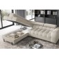 Canapé d'angle convertible FERNAND tissu bouclette Luxe beige, 5 places, angle gauche (vu de face)