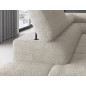Canapé d'angle convertible FERNAND tissu bouclette Luxe beige, 5 places, angle gauche (vu de face)