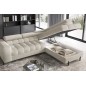 Canapé d'angle convertible, FERNAND tissu bouclette Luxe beige, 5 places, angle droit (vu de face)