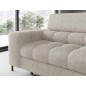 Canapé d'angle convertible, FERNAND tissu bouclette Luxe beige, 5 places, angle droit (vu de face)