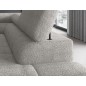Canapé d'angle convertible, FERNAND tissu bouclette Luxe gris, 5 places, angle droit (vu de face)