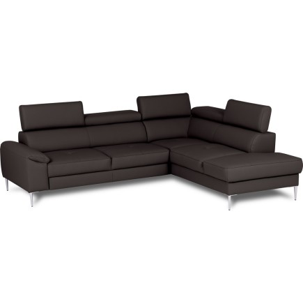 Canapé d'angle convertible en cuir italien luxe 5 places